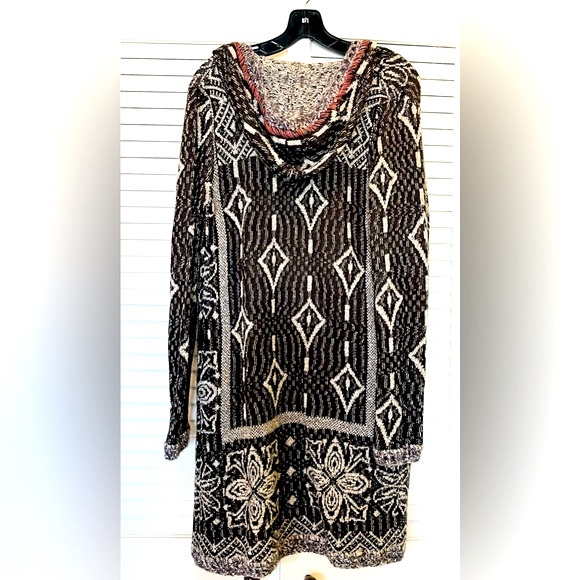 FREE PEOPLE. Women’s Hooded Knit Sweater-Long Cardigan - Picture 3 of 4